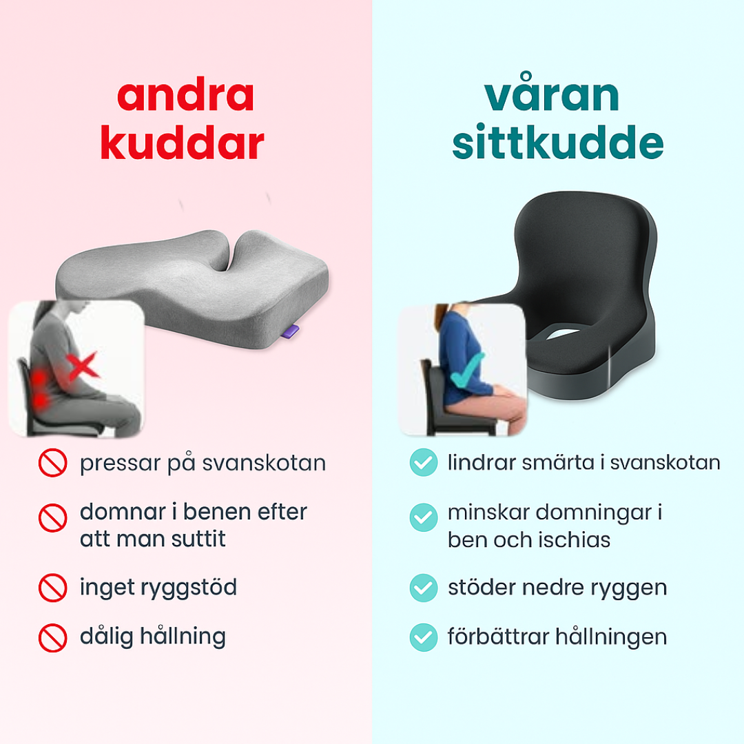 Relaxa™ Sittkudde – Komfort för Rygg, Höft & Svanskota