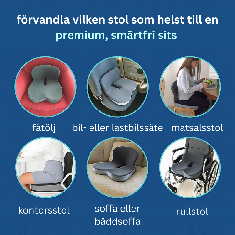 Relaxa™ Sittkudde – Komfort för Rygg, Höft & Svanskota