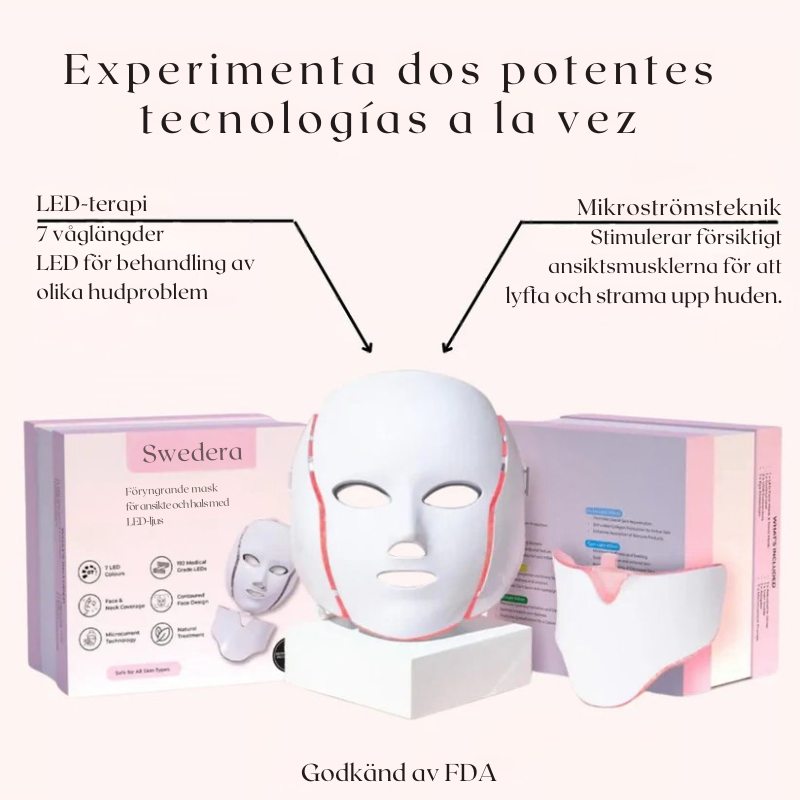 Regen Mask™ LED & Mikroström Ansiktsmask | Synbart fastare hud på 2 veckor