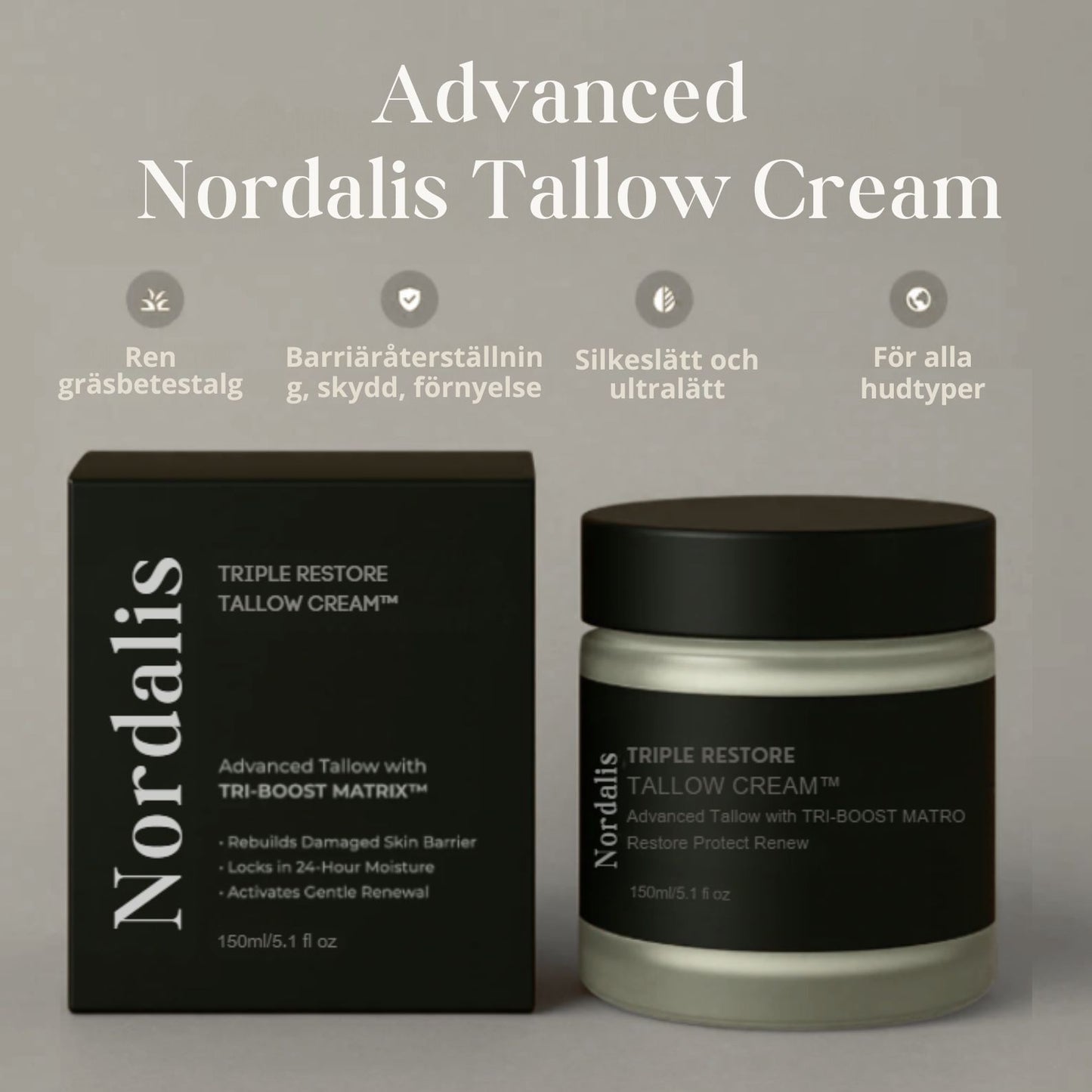 Nordalis Tallow Cream™|Närande kräm för återfuktad, motståndskraftig och ungdomlig hud.