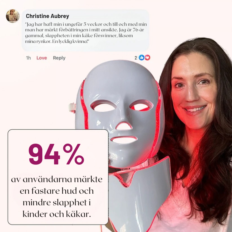 Regen Mask™ LED & Mikroström Ansiktsmask | Synbart fastare hud på 2 veckor