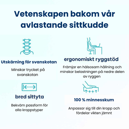 Relaxa™ Sittkudde – Komfort för Rygg, Höft & Svanskota